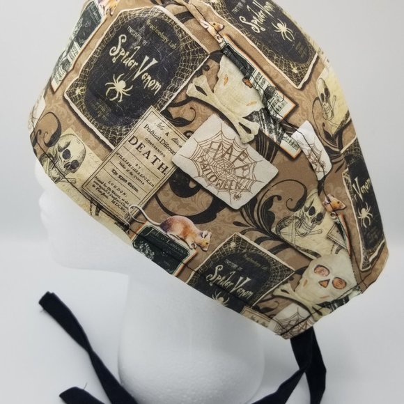 Victorian Gothic Vintage Halloween Scrub Cap - Picture 3 of 3